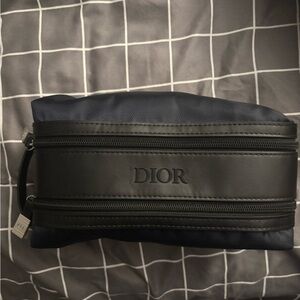 Dior Men's Black and Dark Blue Toiletry Bag